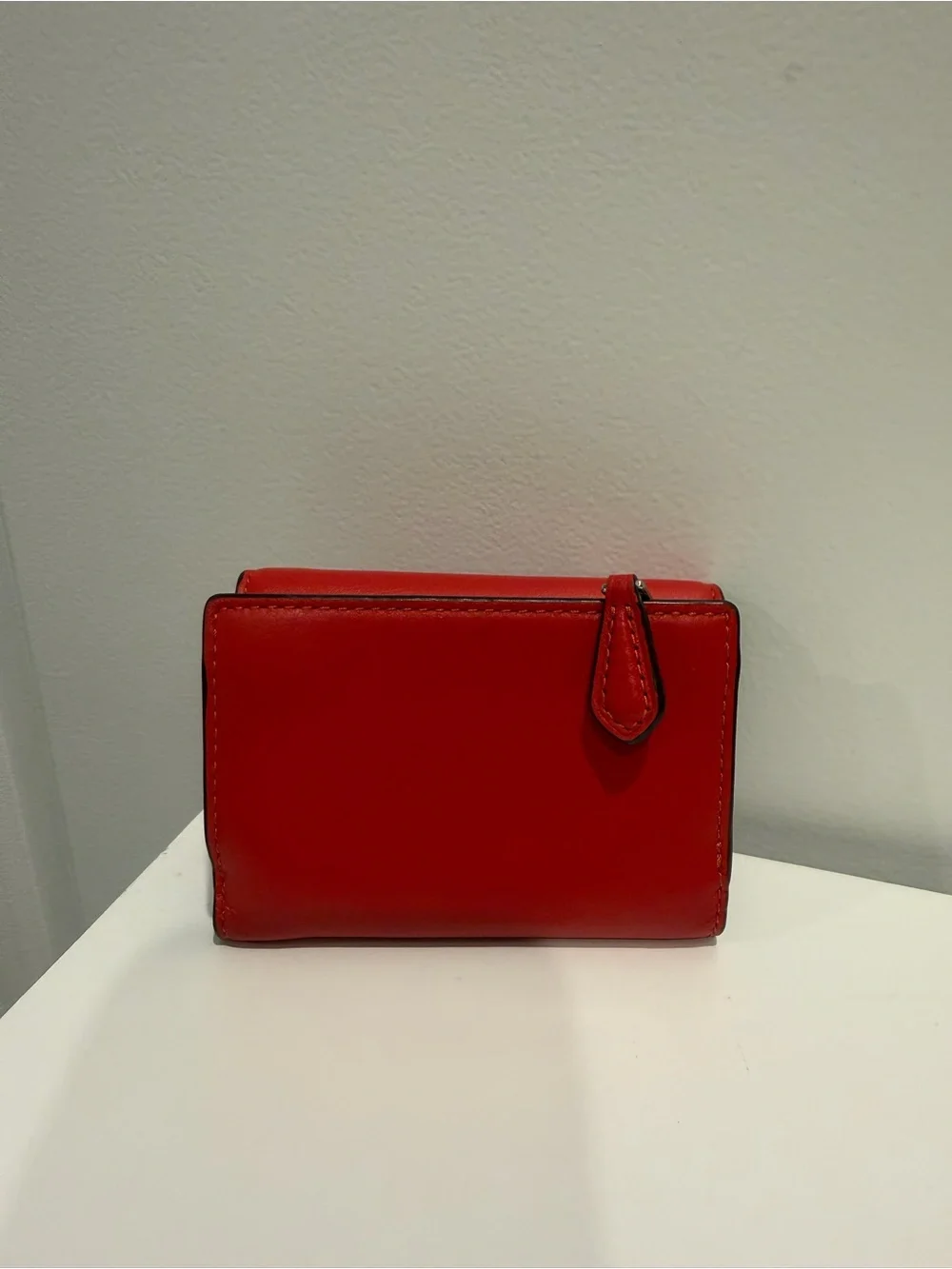 Coach Cherry Red Micro Wallet, Refined Calf Leather